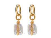 Square Baroque Pearl with 18K Gold Plated Drop Earrings