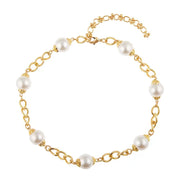 Swarovski Pearl 18K Gold Plated Chain Necklace