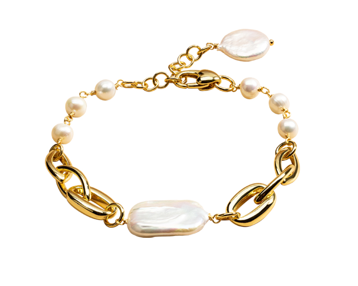 Fresh Water Pearls 18K Gold Plated Bracelet