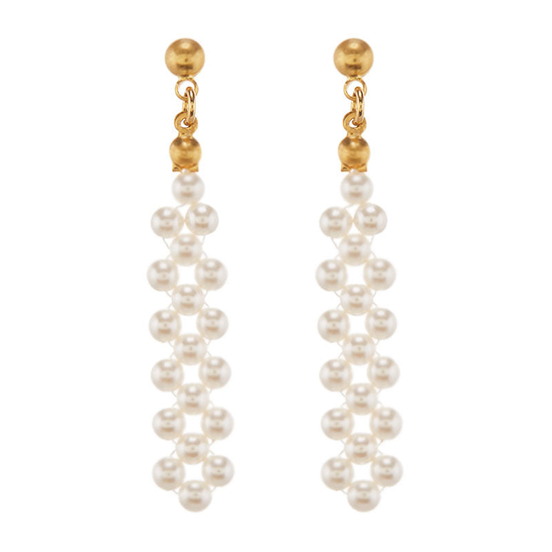 Waterfall Fresh Water Pearl with 18K Gold Plated Drop Earrings