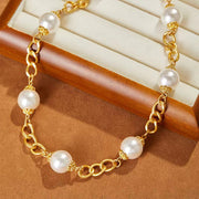 Swarovski Pearl 18K Gold Plated Chain Necklace