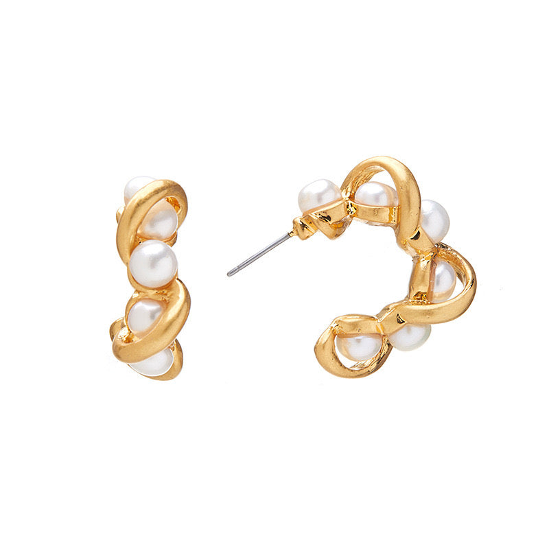 Fresh Water Pearl 18K Gold Plated Hoop Earrings