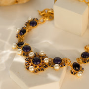 The Secret Garden Art Glass Amethyst 18K Gold Plated Necklace