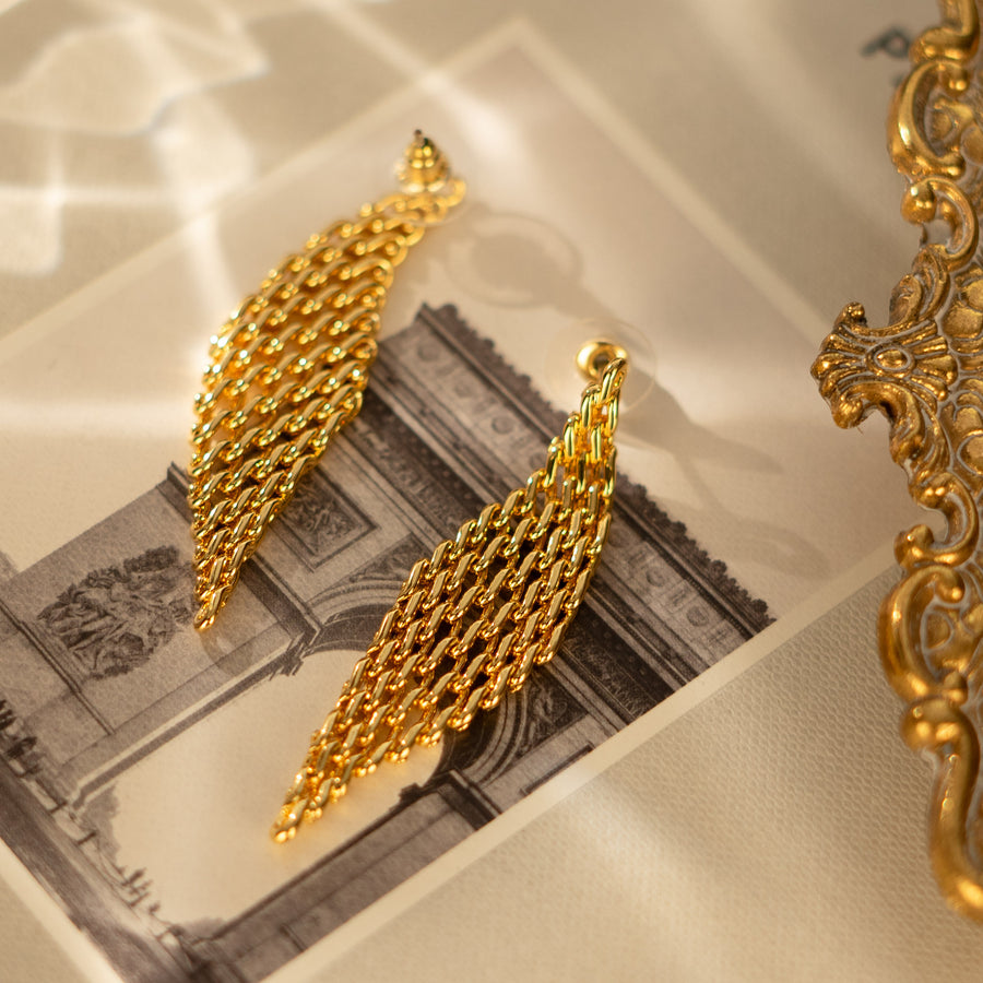 Net of Love Gold Woven Drop Earrings