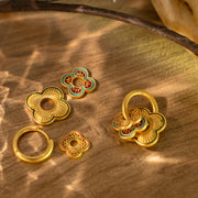 Golden Spring Removable Pedants Hoop Earrings