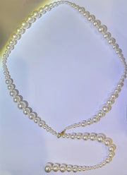 Adjustable Length Swarovski Pearl 18K Gold Plated Chain Necklace