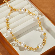 Swarovski Pearl 18K Gold Plated Chain Necklace