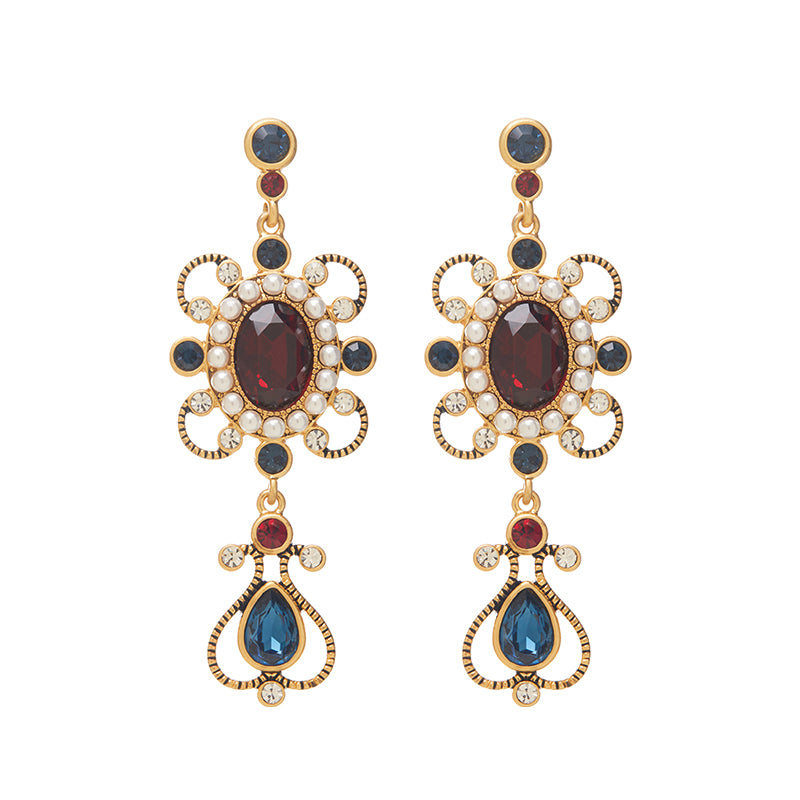 Mabe Pearls with Zircon Chandelier 18K Gold Plated Drop Earrings