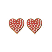 Big Hearts Mabé Pearl 18K Gold Plated Stud Earrings