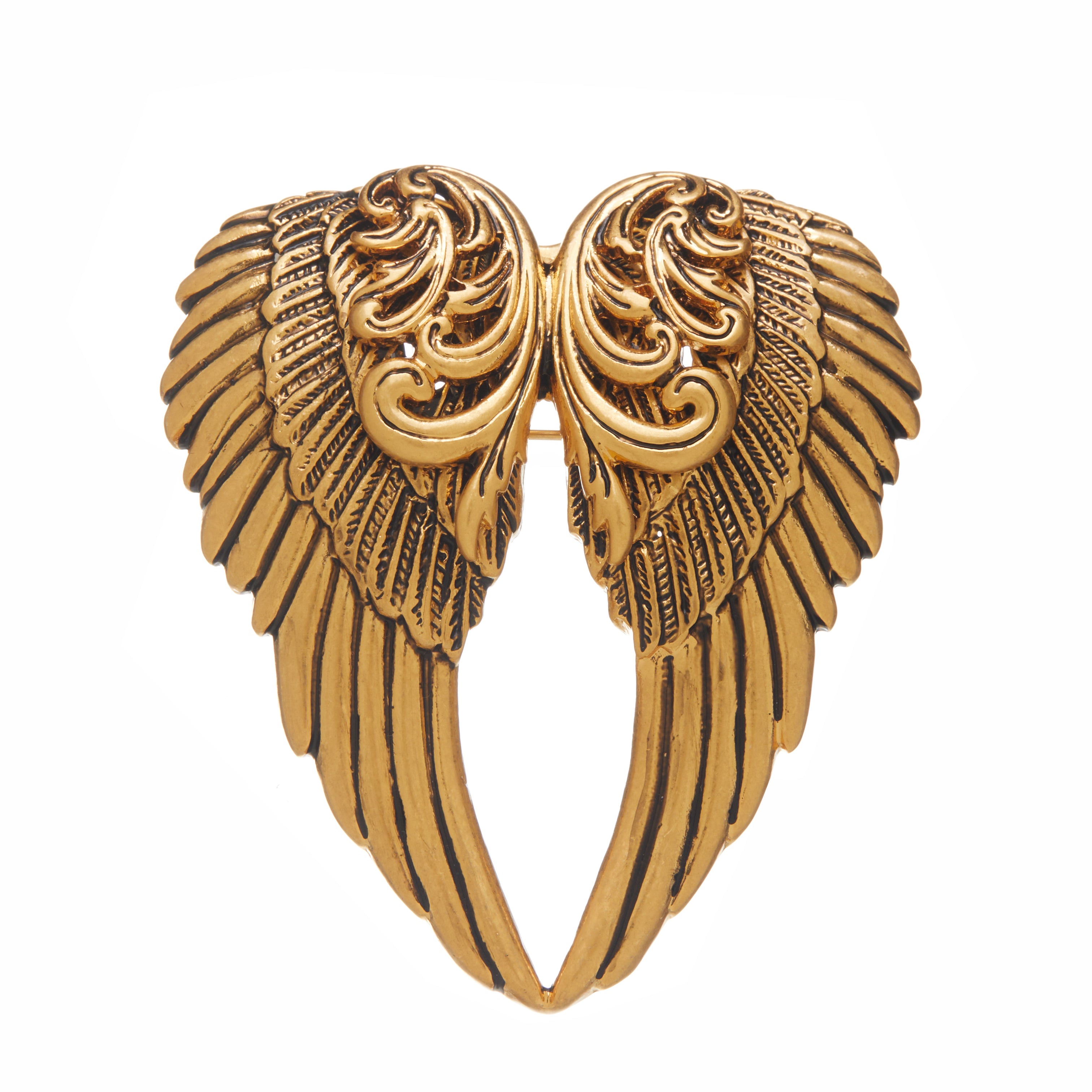 Angel's Wings 18K Gold Plated Brooch